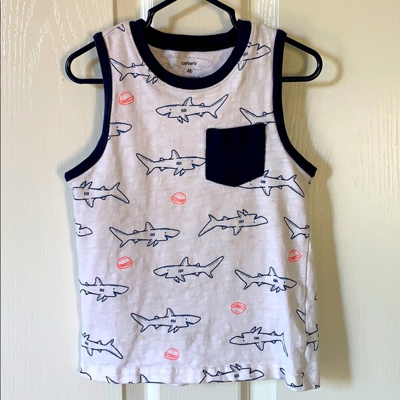 Carter's Other - Carter’s 4T Shark & Hamburgers Boys Tank Top